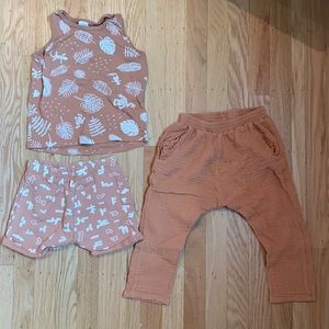 North of West tank, shorts and linen pant set